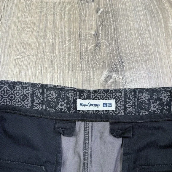 Reyn Spooner Shorts Black Gray Geometric Print Casual Uniqlo Mens Size M Medium - Picture 4 of 11